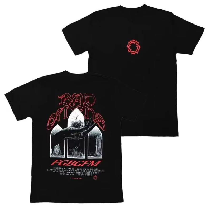 Bad OUnisexs Band Metal Core Rock American Retro Casual Loose Print Unisexs and Womens Cotton Shortsleeved Tshirt Summer T Shirt