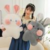 Cute Plush Bunny Toy Vivid Expression Cartoon Decoration Stuffed Animal Bunny Doll for Kids Girls 40cm White