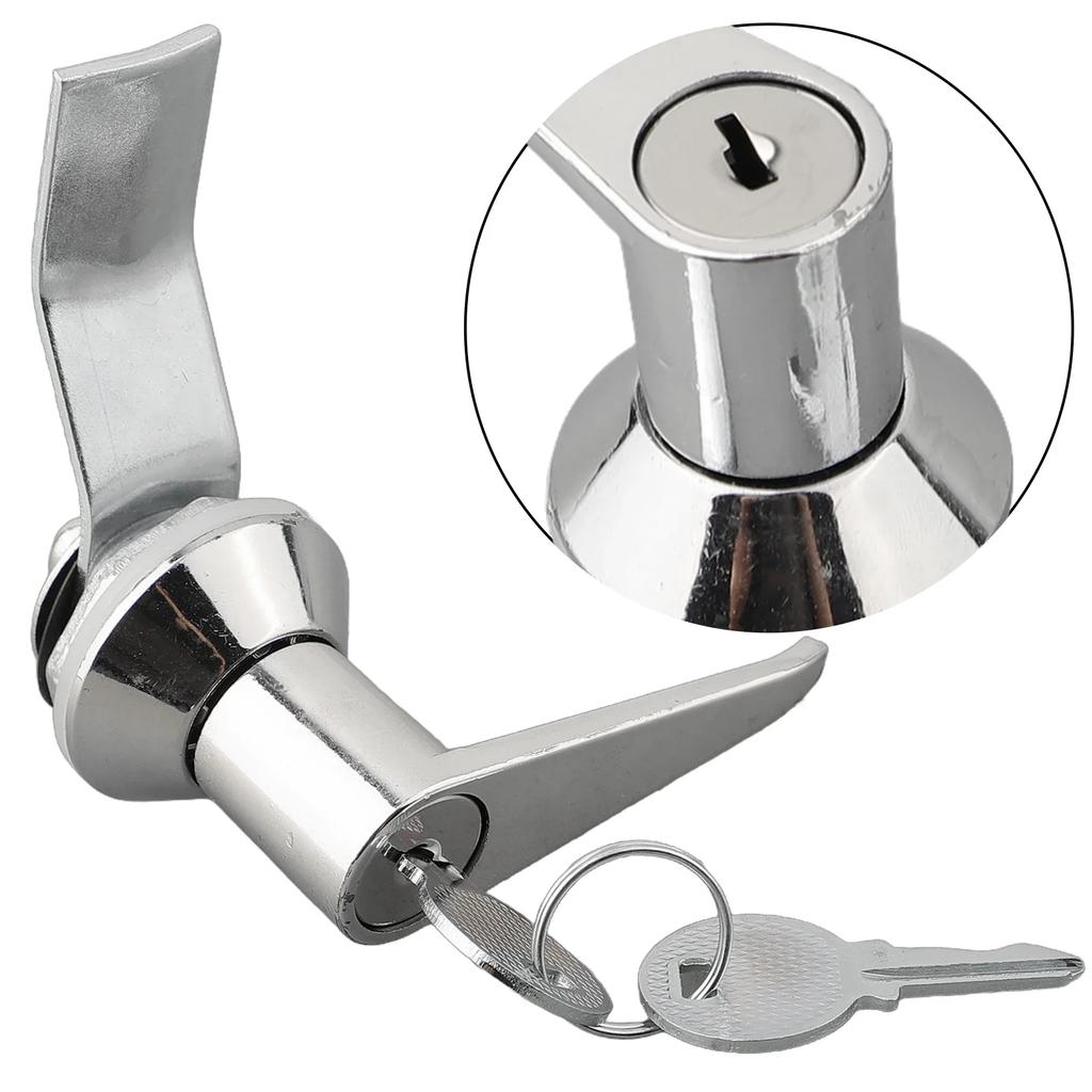 2 Keys Handle Lock Aluminium Alloy Handle Lock 23*22*2-R2.5 Mm Hole Opening Size Secure Fit Versatile Application