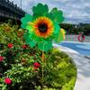 PVC Rotating Sunflower Wind Spinner Stake Standing Lawn Flower Pinwheel  Outdoor Party Picnic Decor