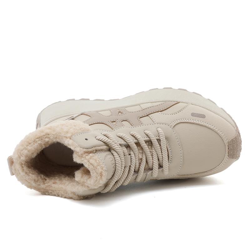 TUINANLE Women Winter Warm Platform Snow Trainers Cotton Plush Sneakers High Top Ladies Shoes