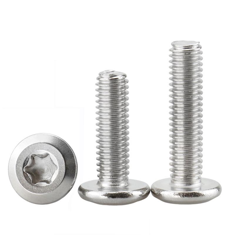 304 Stainless Steel Torx Countersunk Screw, M4-M8 Hex Socket, Flower Shape Beveled Flat Round Head