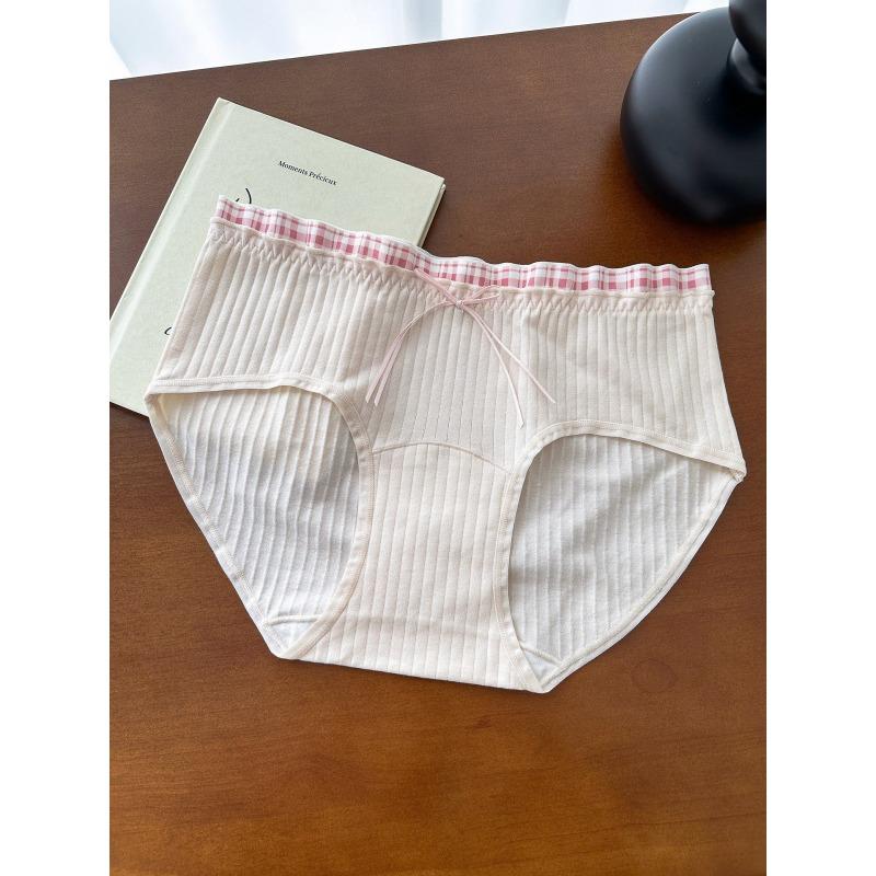 Ladies Spring and Autumn New Sweet Lace 10A Antibacterial Extended Crotch Waist Triangle Briefs