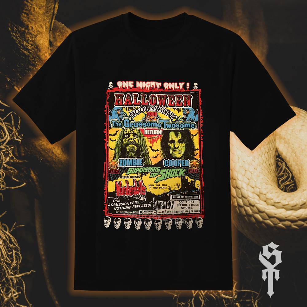 

Alice Cooper & Rob Zombie Halloween Hootenanny 2010 Tour Full Size S-5XL Unisex T-Shirt XL