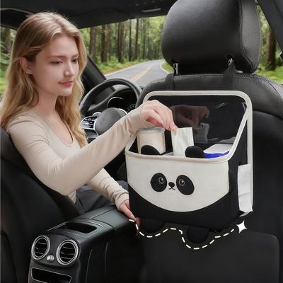 Backseat Trash Can Multifunctional Wear-Resistant Soft Storage Box Auto Back Seat Storage Bag for Family Friends Mobile Phones