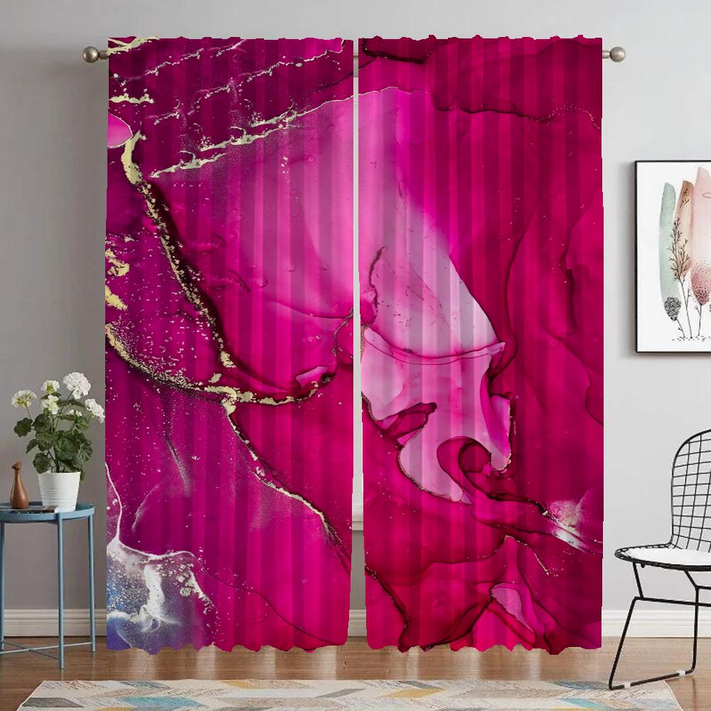 Halloween Dekoration Marmor Vorhänge für Wohnzimmer Vorhang Mückenschutzvorhänge 2 Stück Jalousien Tüll für Schlafzimmer Trennwand