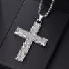 Collana con Croce di Gesù Cristiana per Uomo Donna Catene in Acciaio Inossidabile Choker Religione Ciondoli Blu Gioielli Regali per Preghiera Battesimo