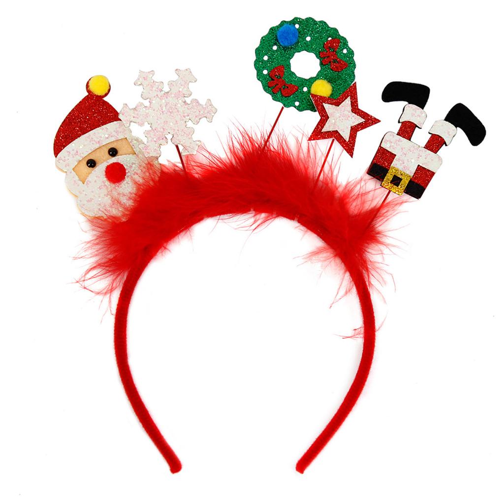 Sparkle Christmas Headband for Womens Girls Daily Wearing Photo Props Party Fancy Dress Cosplay Hair Accessories