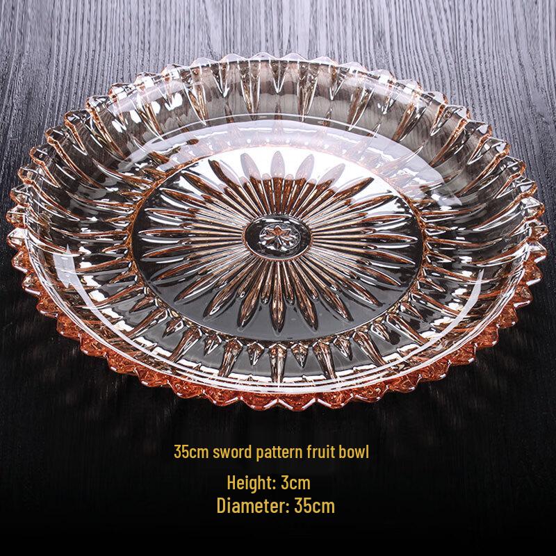 Large Crystal Glass Snack & Fruit Serving Plate