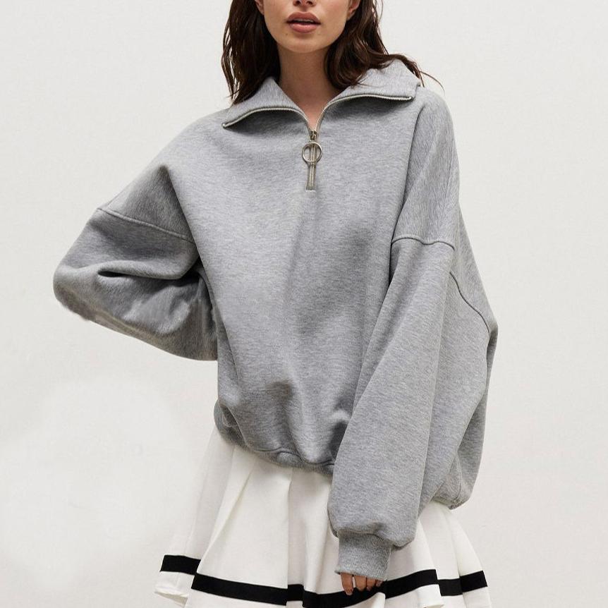 GMXIA Límec Mikina Podzim a Zima Dámský Unisex Styl Móda Streetový Trend Volná Klopa Zip Mikina