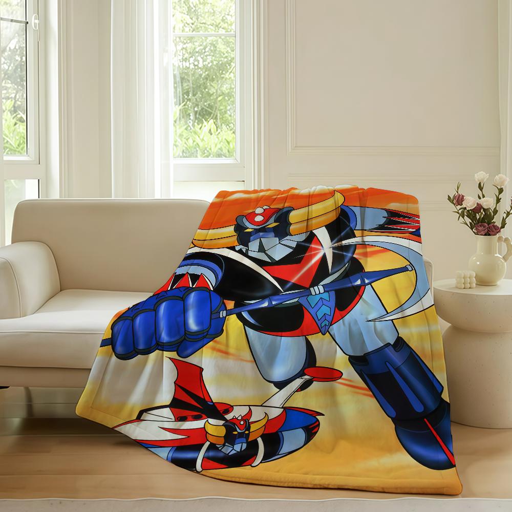 

Adventure anime G Grendizer Blanket For Sofa Office Bed Plane Travel Sleep Read Relax Camping Soft And Warm 75x90cm