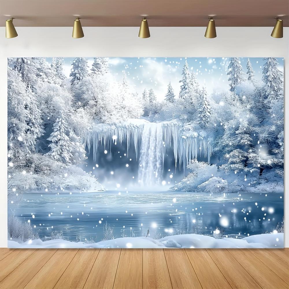 1Pcs Winter Wonderland Polyester Decoration Background Winter Backdrop Decorations For Photo Studio Photo Booth Christams Party