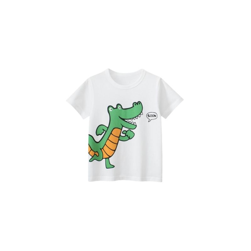 27kids Kids Summer Short Sleeve T-shirt Top Children's Clothing Boys Dinosaur Clothes Baby Boys Cotton Base Shirt
