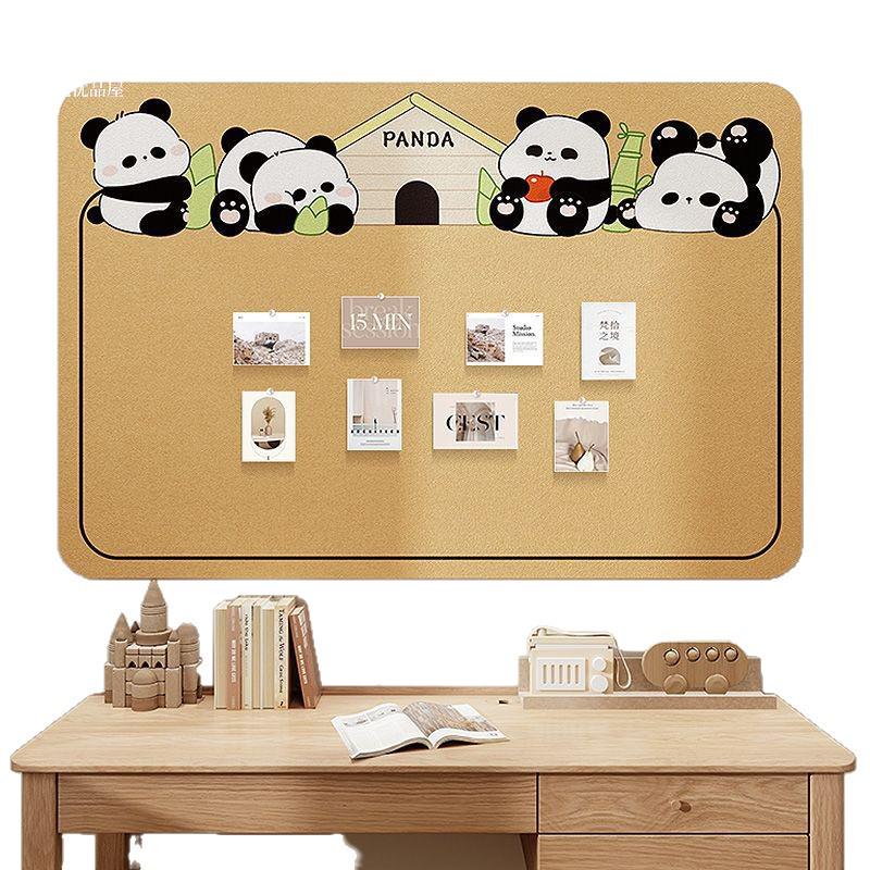 Panda Felt Board - No-Punch Cartoon Wall Sticker for DIY Photo & Message Display