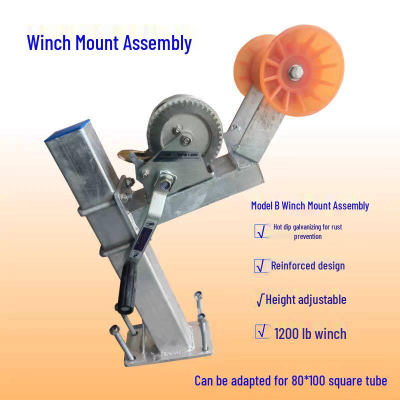Boat Trailer Hand Crank Winch Mount Bracket for Yacht, Motorboat, or Speedboat
