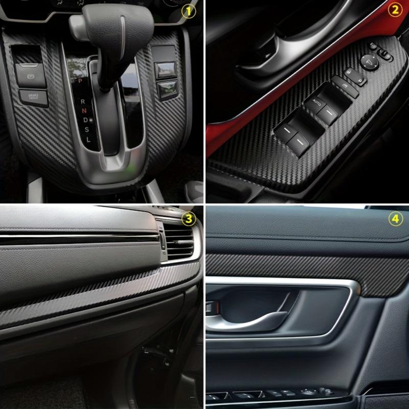 För Honda CR-V 2017- Bilens Mittkonsol PVC Kolfiber Skyddsfilm Reptålig Reparationsfilm Bilinteriörtillbehör