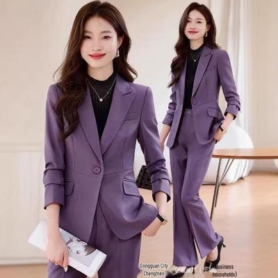 2026 Spring/Autumn Women's Petite High-End Purple Office Two-Piece Suit