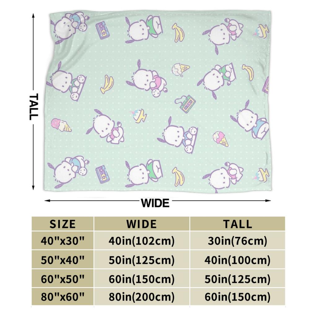 Pochacco Dog Pattern Blanket Cartoon  Plush Throw Blankets Airplane Travel Printed Soft Warm Bedsprea