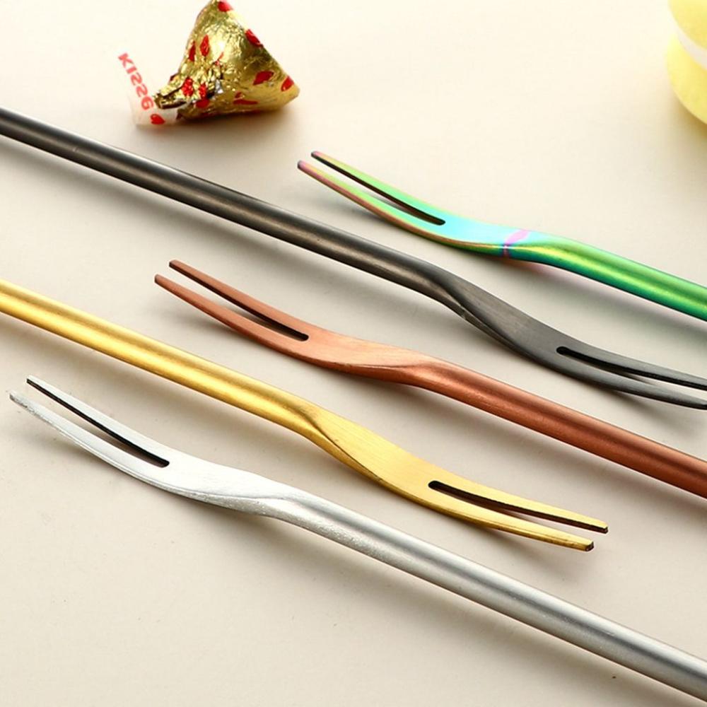 Stainless Steel Pickle Fork Household Fruit Fork Tableware Utensil Fruit Toothpick Kitchen Supplies