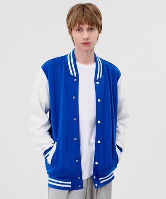 Topboy Regular Cotton Contrast Varsity Jumper Blue