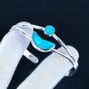 Dainty Turquoise Gemstone Handmade Cuff Bangle 925 Sterling Silver Cuff Bangle, Turquoise Bracelet For Wife, Unisex Bangle, Valentine's Day Gift