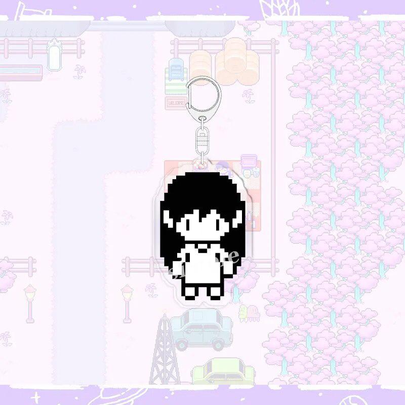 Κινούμενα Σχέδια Παιχνίδι Omori Φιγούρα Pixel Ακρυλικό Μπρελόκ Αστείο Δημιουργικό Βασίλειος Κελ Ηλιόλουστος Μενταγιόν Μπρελόκ Αλυσίδα Αξεσουάρ Αυτοκινήτου Τσάντας