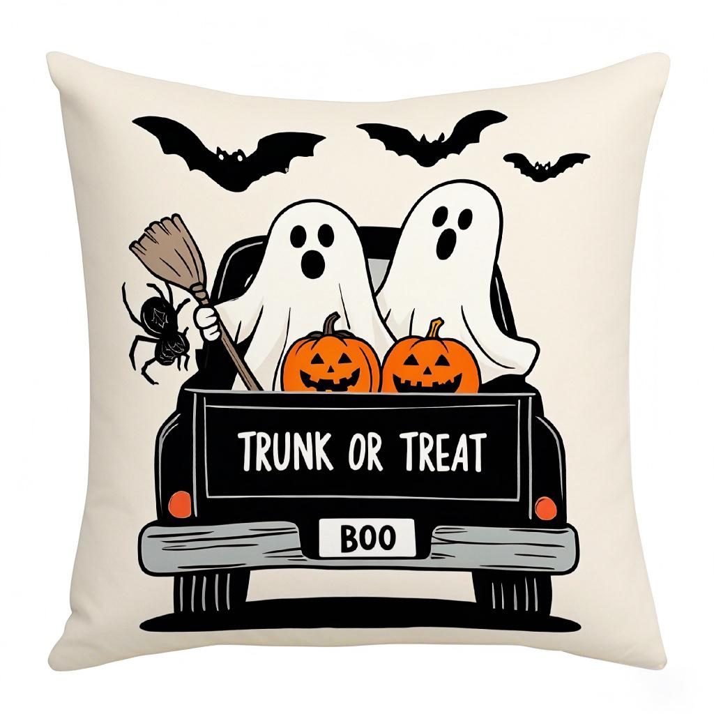 

Cute Ghost Pillow Case Funny Atmosphere Cartoon Fashionable Print Pattern Pillow Home Sofa Ornament Cute Premium 45 * 45Cm (excluding core)