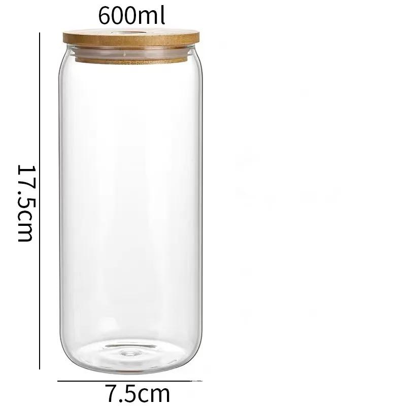 Cute Mug Drinking Glasses With Lid and Straw Cup Coffee Cups Cocktail Glass Bubble Tea Glass Water Juice Drinkware Kitchen Bar