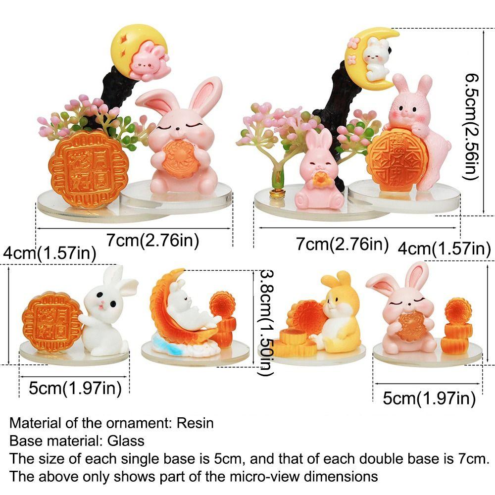 Creative Rabbit Mooncake Figurines Exquisite Micro Landscape Decoration  Easter