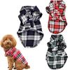Cute Pet Dog Puppy Plaid Shirt Coat Clothes T-Shirt Top Apparel Size XS S M L