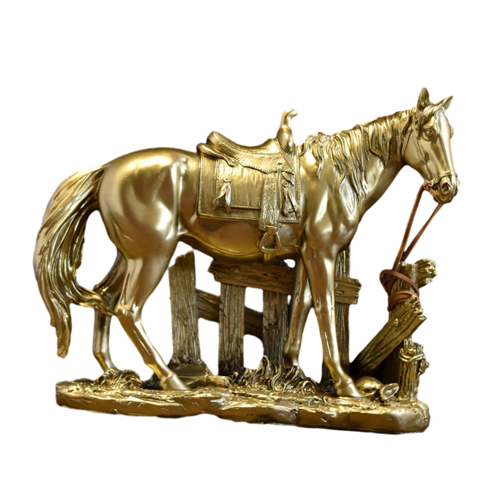 Статуэтка лошади Декоративная Коллекционная Микро-ландшафт Смоляная Скульптура для Гостиной Офиса Домашний Декор Книжный Шкаф Мебель