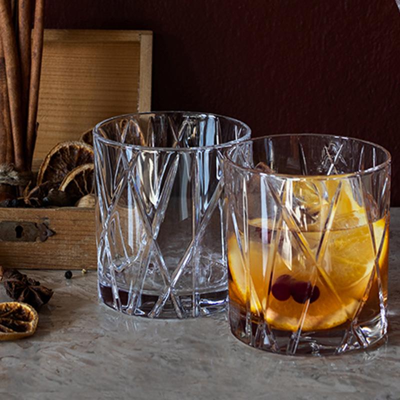 2pcs Set 11.5oz 335ml Vintage Whiskey Glasses Cup Transparent Drinkware Cups for Party Bar Creative Cocktail Mug Liquor Glass