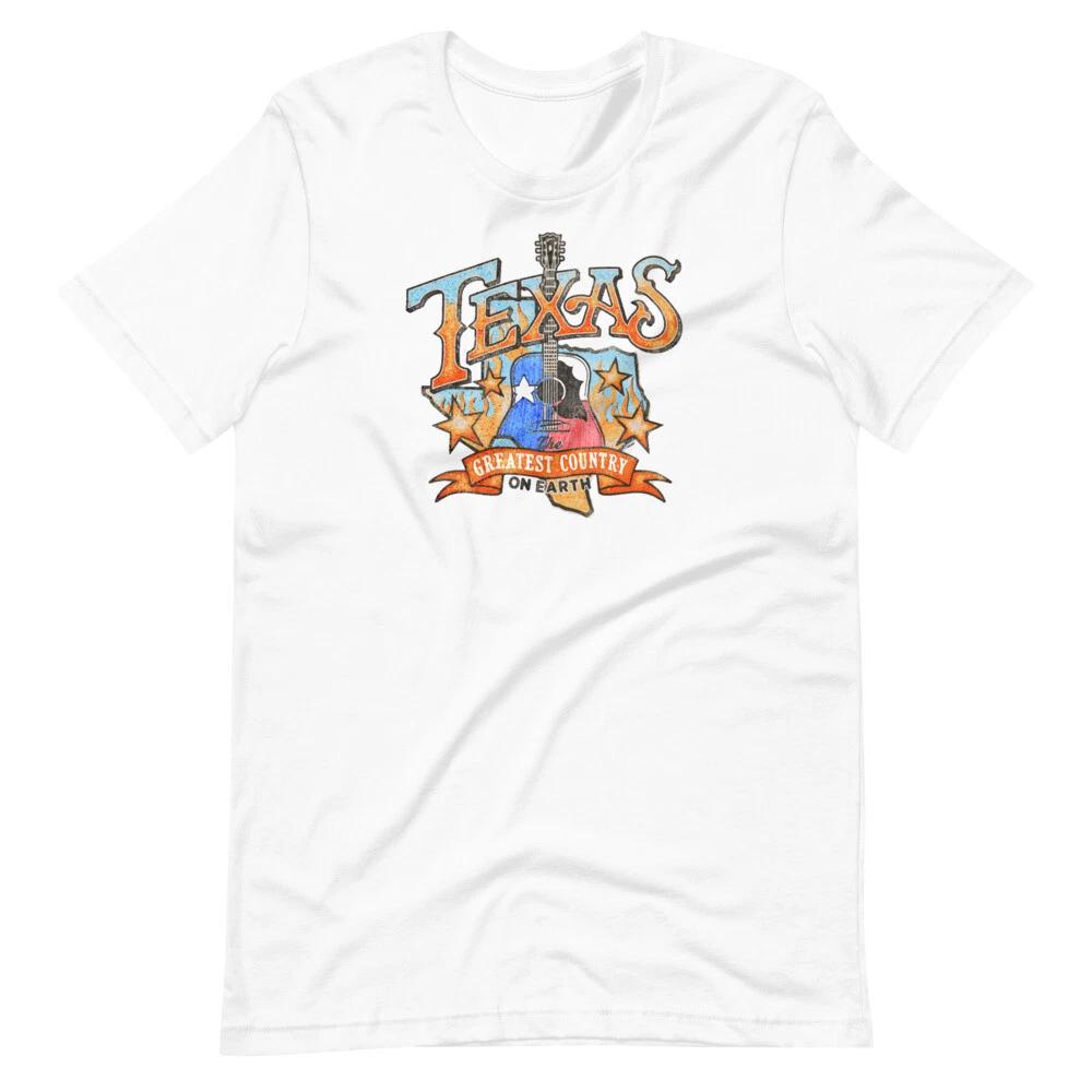 

TEXAS THE GREATEST COUNTRY ON EARTH Tee Shirt LOVER Short-Sleeve Unisex 100% Cotton T-shirt Mens Tees Top 3XL