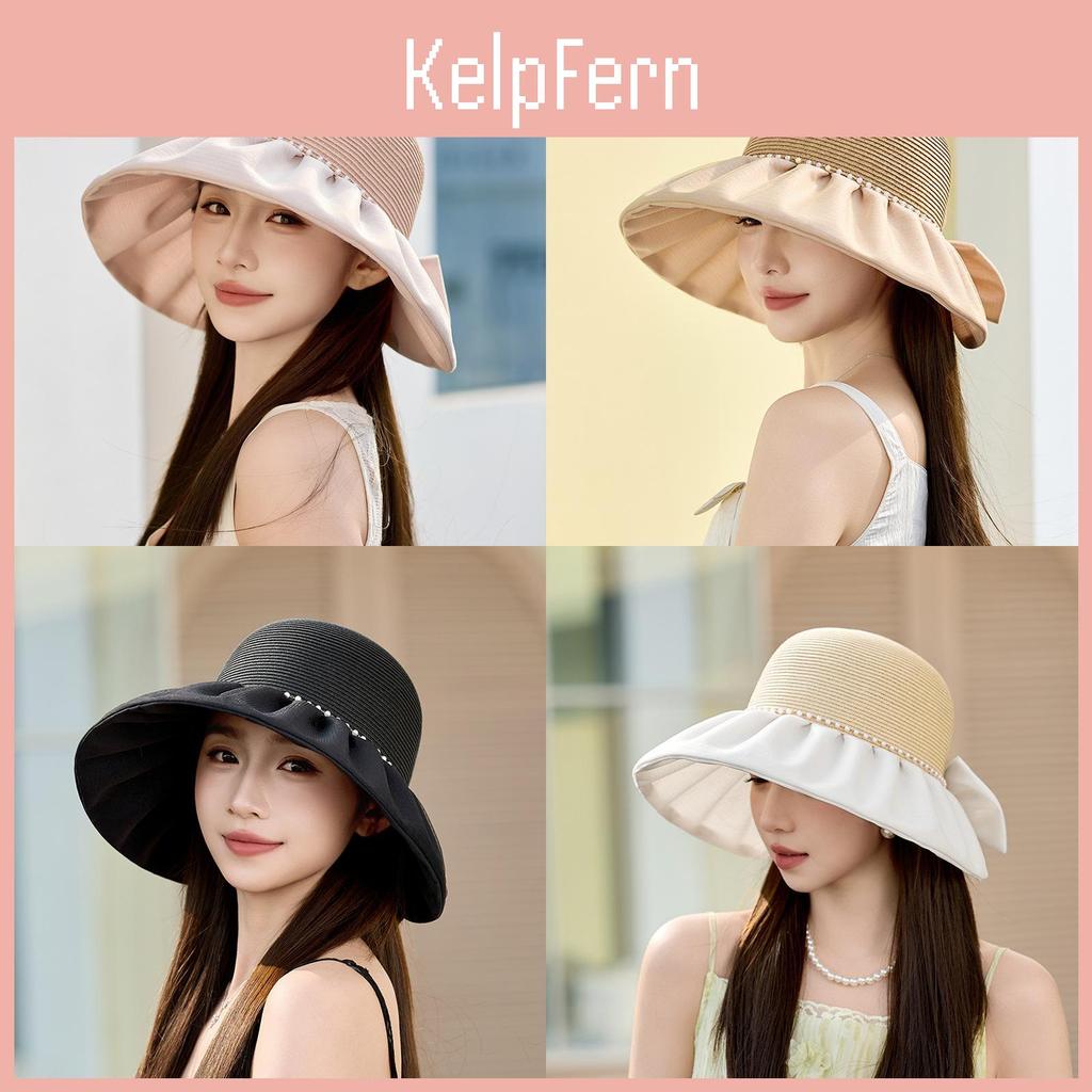 Summer Outdoor Sun Hat For Women With Pearl Decor And Wide Brim For Sun Protection And Breathability