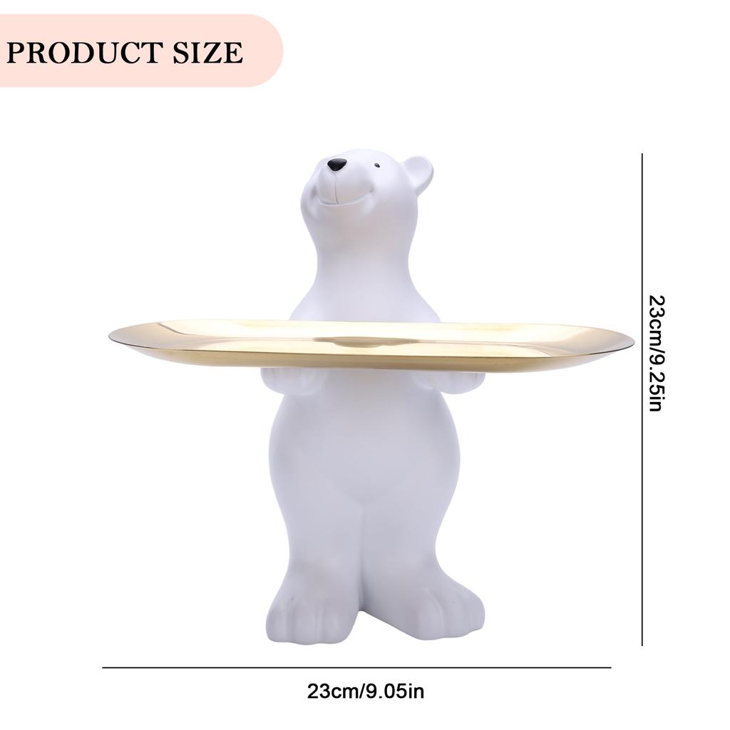 Polar Bear Key Holder Figurine Entrance Crafts Resin Table Sculpture Non-toxic Harmless Household Supplies for Home Living Room