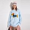 ICH MODE Damen Dackel Bestickter Lockerer Strickpullover