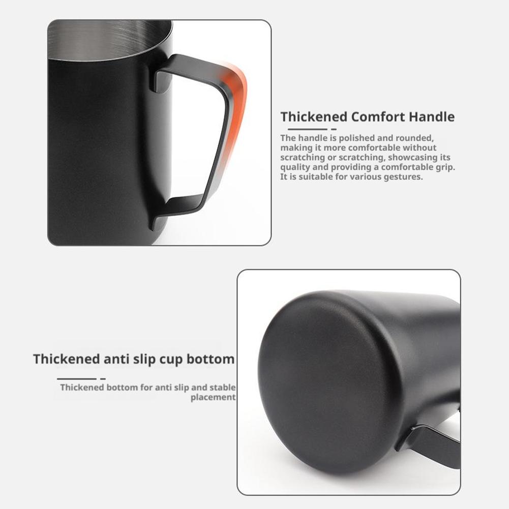 Stainless Steel Coffee Latte Art Mug Milk Creamer Frothing Pitcher With Scale Coffee Needle Nosed Cup Home Coffee Latte Mug