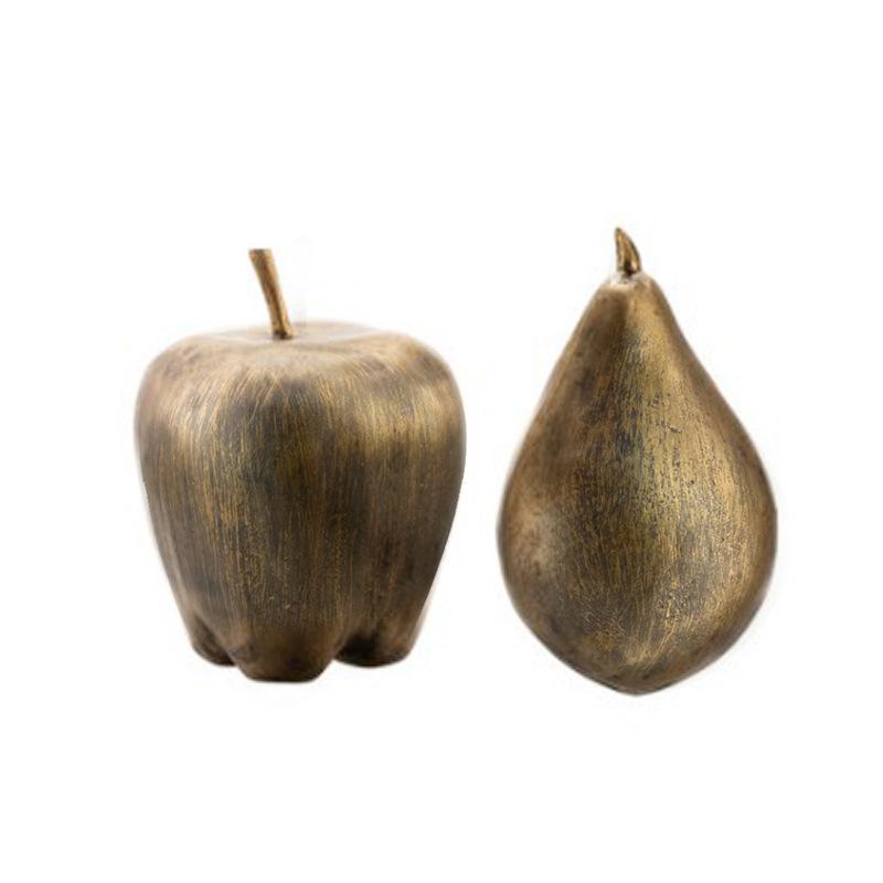 Kunstharz Kupferfarbene Früchte, Birnen, Äpfel, Weiche Einrichtung, Musterzimmer, Blumengefäße, Esstische, Arbeitszimmer, Passende Requisiten und Ornamente