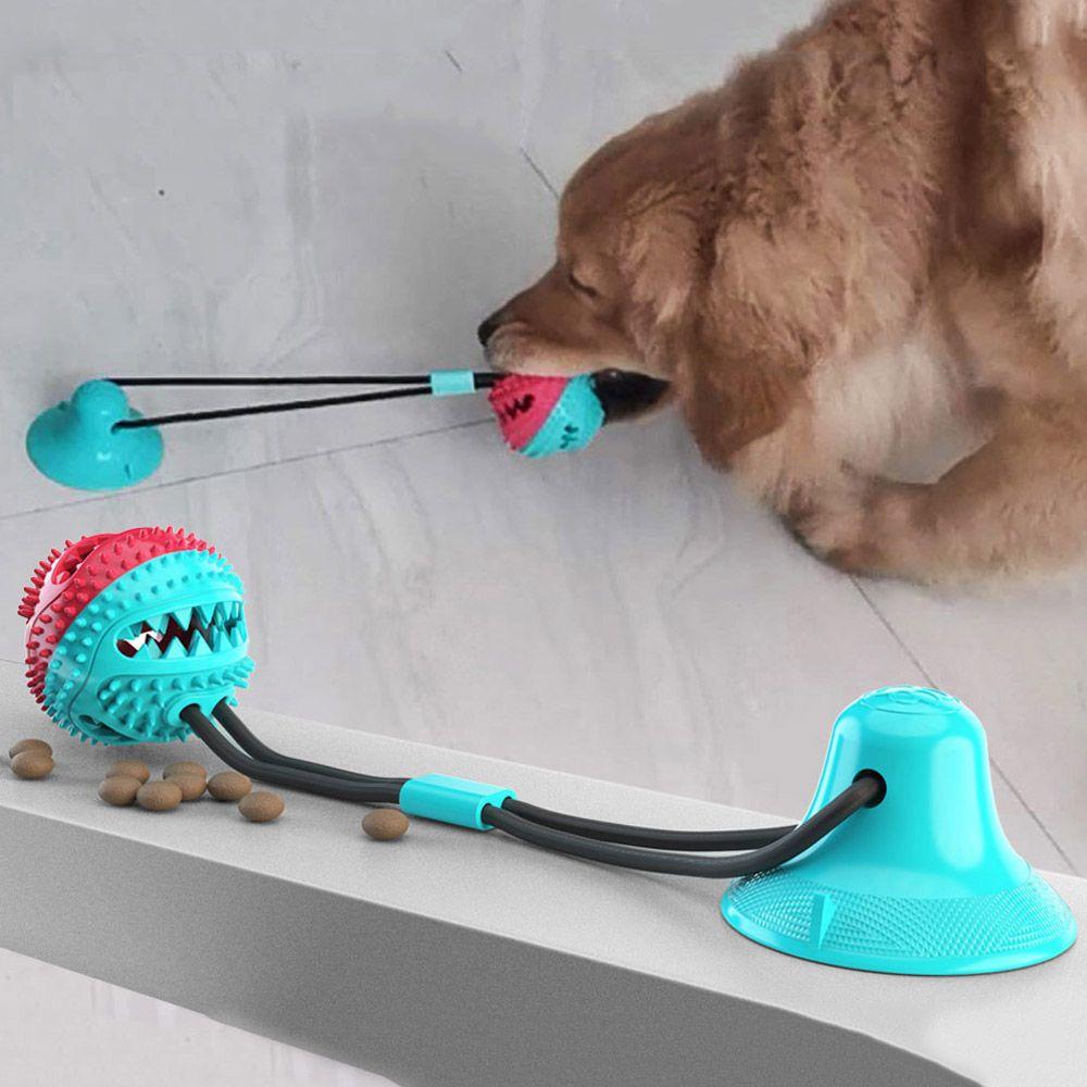 

Chewing Playing Dog Tooth Cleaning Elastic Ropes Dog Interactive Toy TPR Ball Toys Suction Cup Push