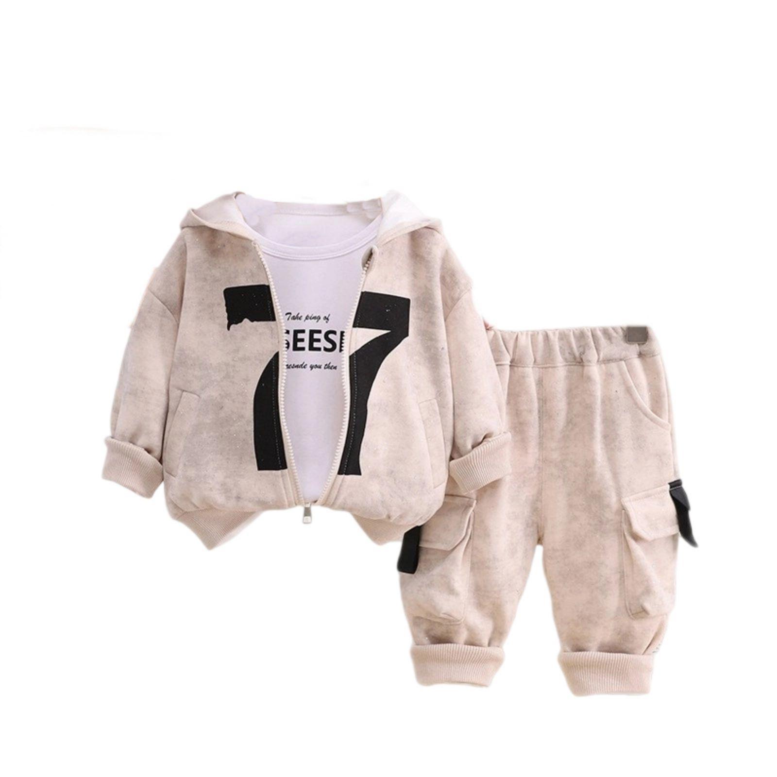 

Детский повседневный комплект с длинным рукавом, удобные наряды для повседневной носки 100 бежевый