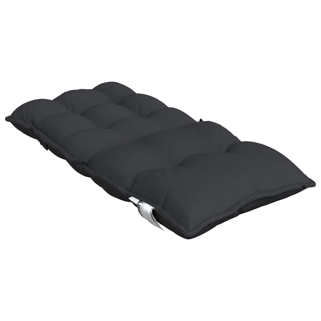 Low back Chair Cushions 4 pcs Black Oxford Fabric