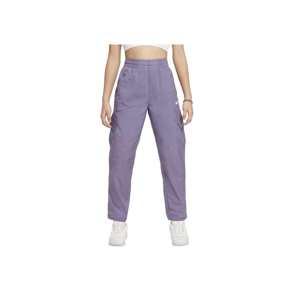 Nike High-Waisted Soft Comfort Cargo Casual Pants Kids Bottoms Dawn-Deep-Purple FD2951-509