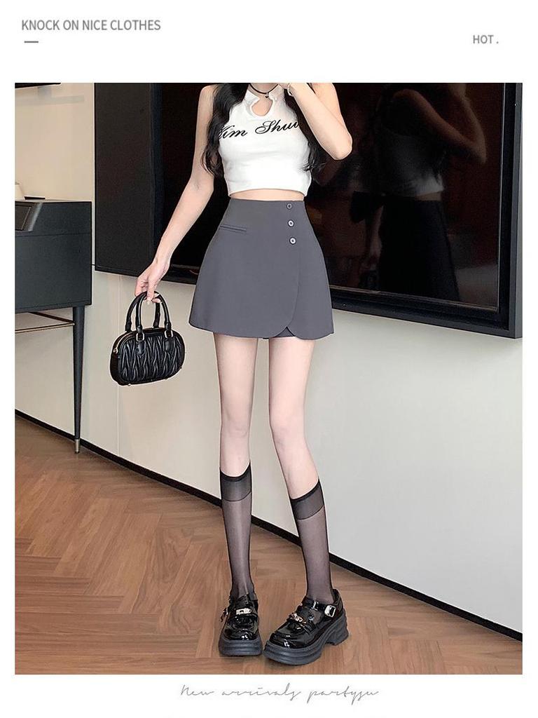 Women’s Summer High Waist A-line Skirt - 2025 Fashion Irregular Slim Fit Midi Skirt