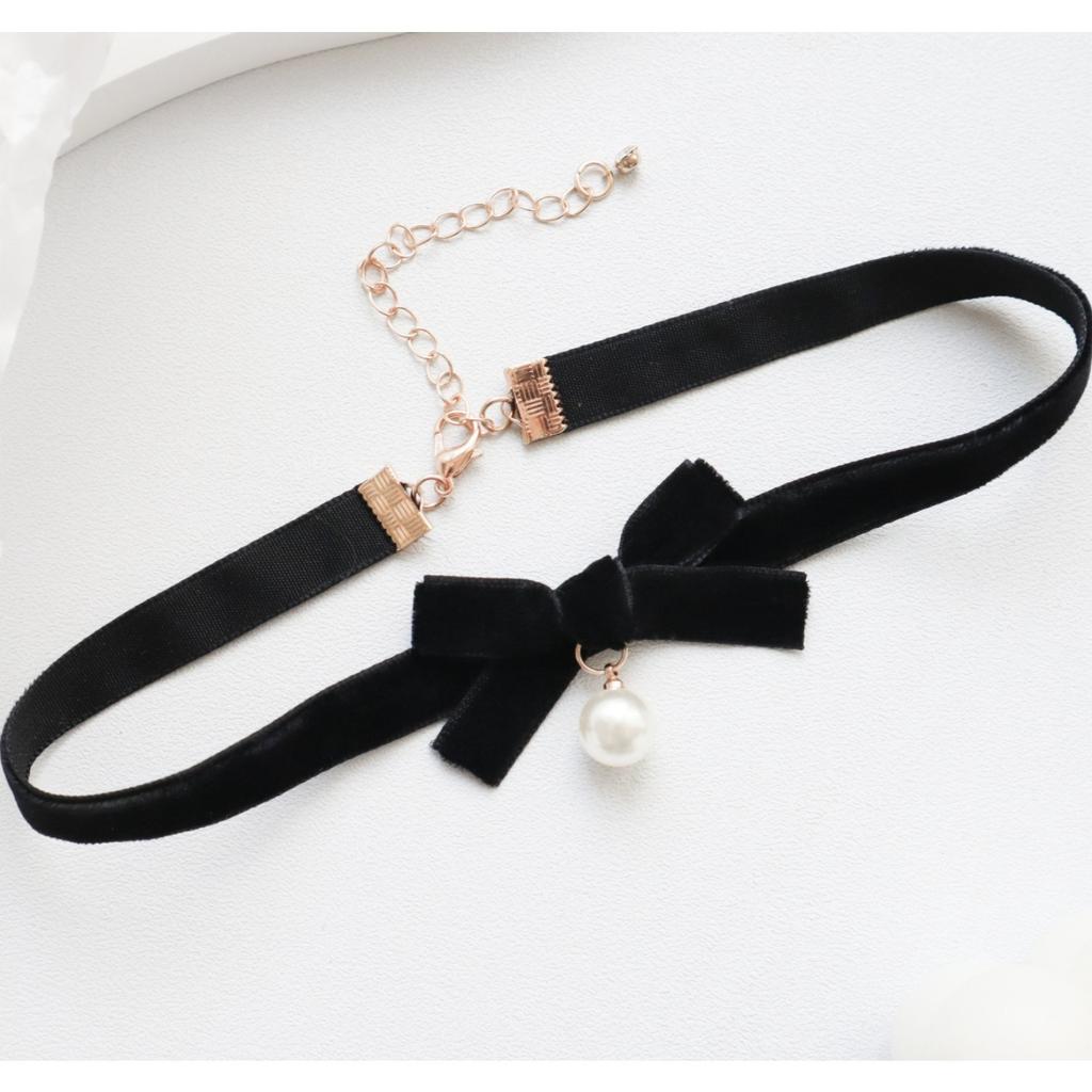 Belle Girl Style Sweet Accessory, Burgundy Necklace, Black Velvet with Collar, Choker Collarbone Chain, Necklace