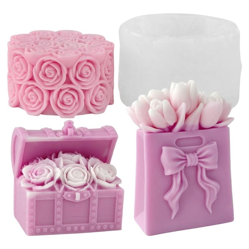 Detailed Rose Designs Silicone Candle Mould For Creating Beautiful Decorative Candle Home