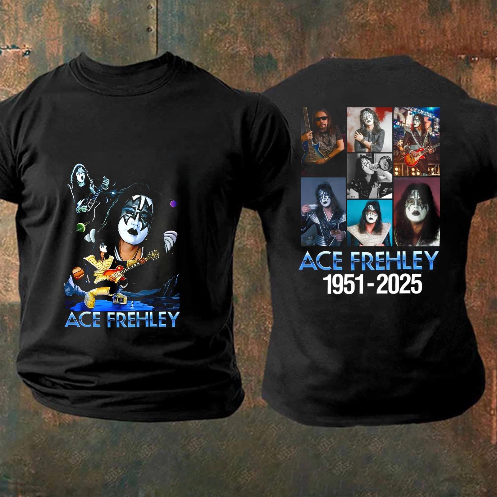 Ace Frehley Thanks You For The Memories Cotton Black T Shirt JU822 XXXL