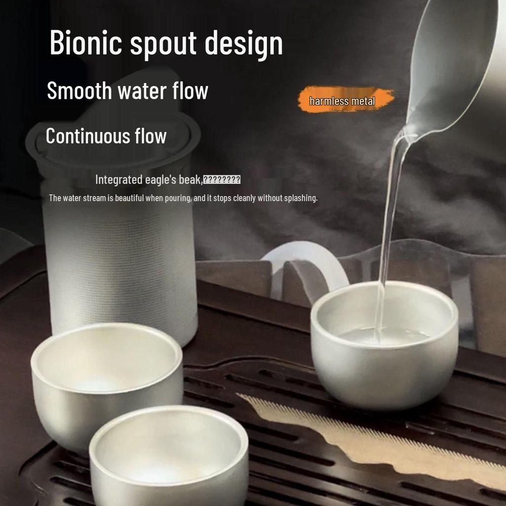 Portable Pure Titanium Tea Set: Anti-Scald, Outdoor Camping, Travel-Friendly Tea Maker