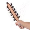 Hand Jingle Bells Hand Sleigh Bells Wooden Shaker Jingle Bells Stick Musical Percussion Instrument