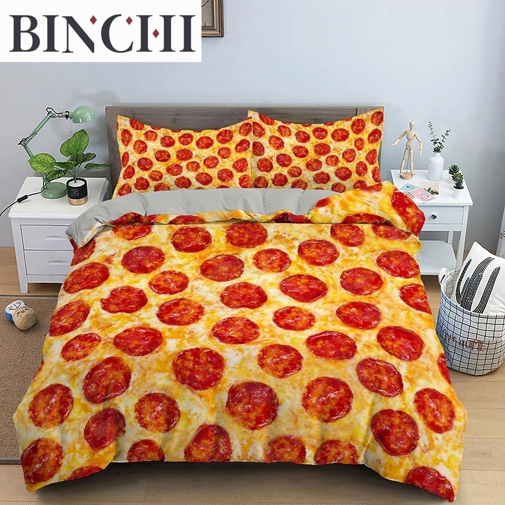 Pink Donut Pattern Duvet Cover Set Coffee Bread Design Polyester Comforter For Kids Adult Teen Bedding Queen King Size