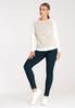 Bluza Damska Bez Kaptura - Modna Bluza Damska - Bluza Ecru M1046 Rozmiar S